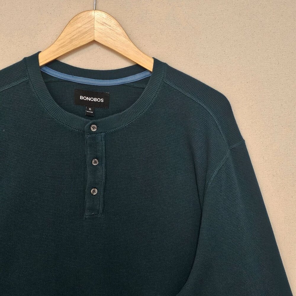 Bonobos Long Sleeve Waffle Knit Henley XL